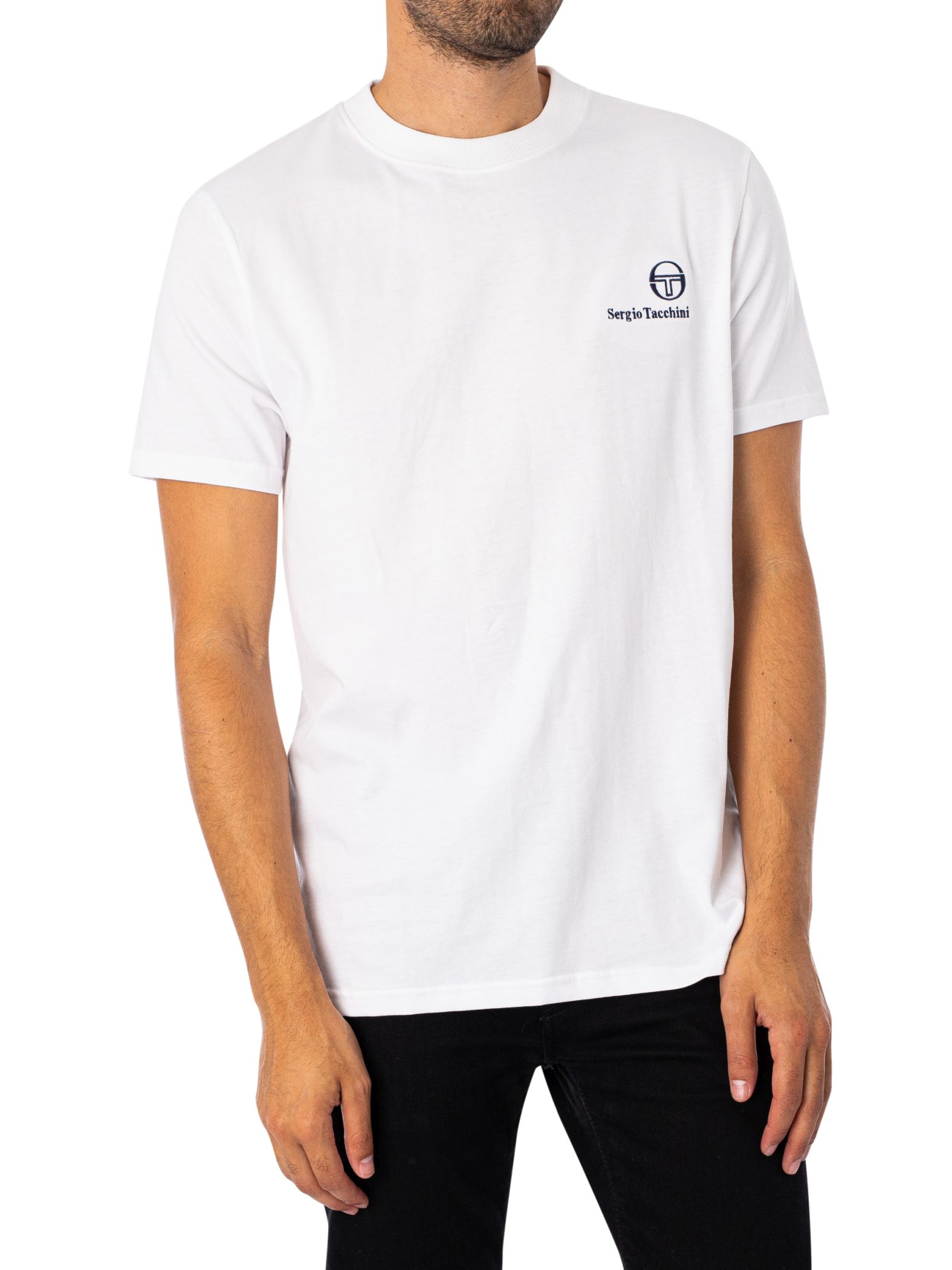 Sergio Tacchini Felton T-Shirt, White/Navy - M