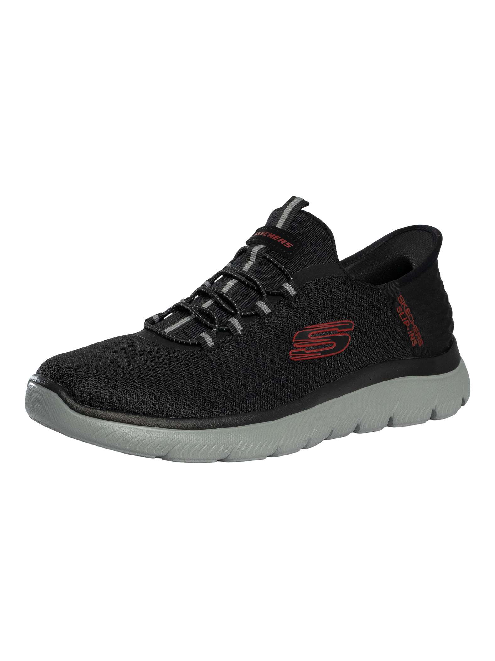 Skechers Slip-ins Summits High Range Trainers, Black/Red - 7 UK