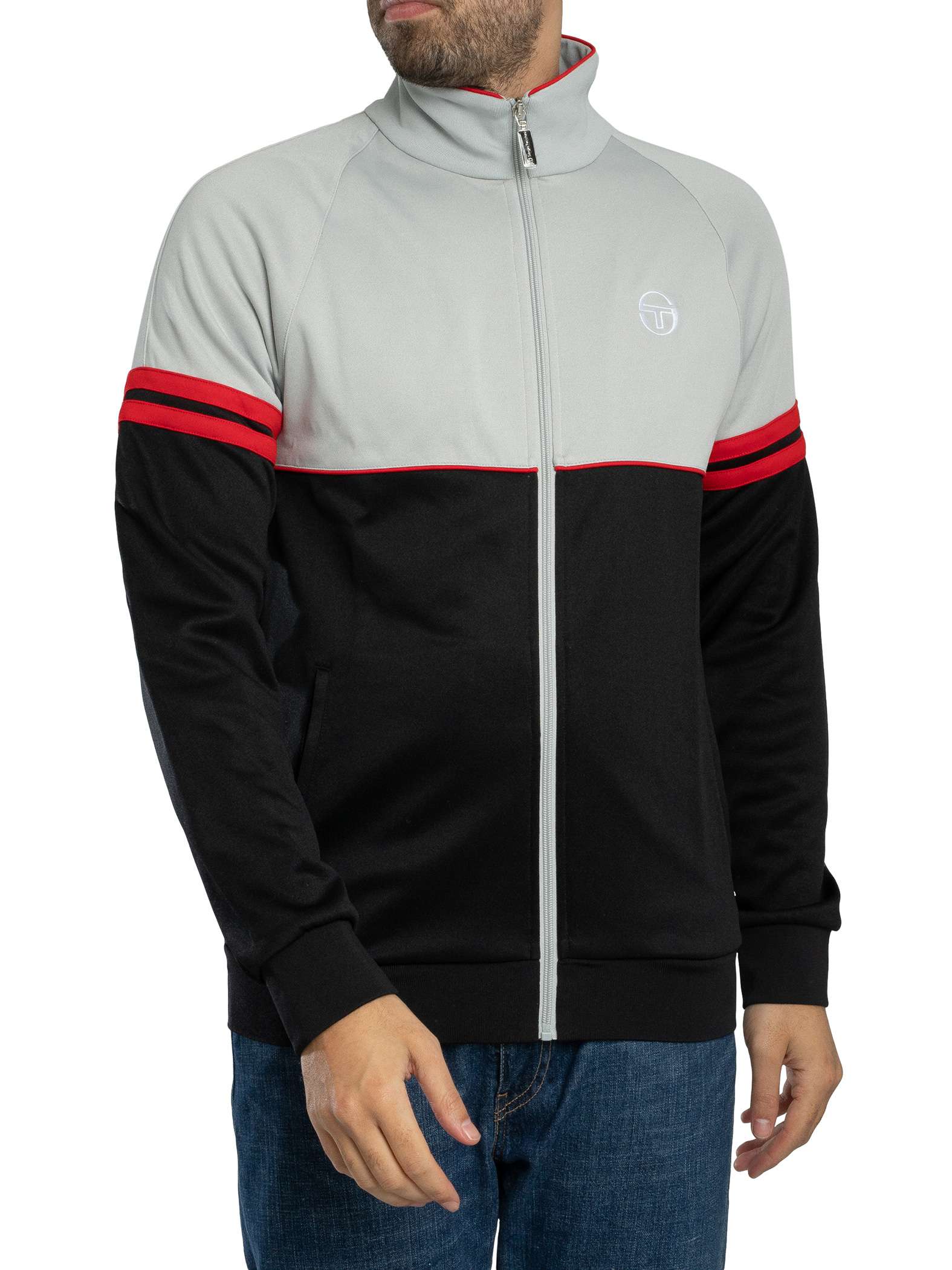 Sergio Tacchini Orion Track Jacket, Grey/Black/Red - M