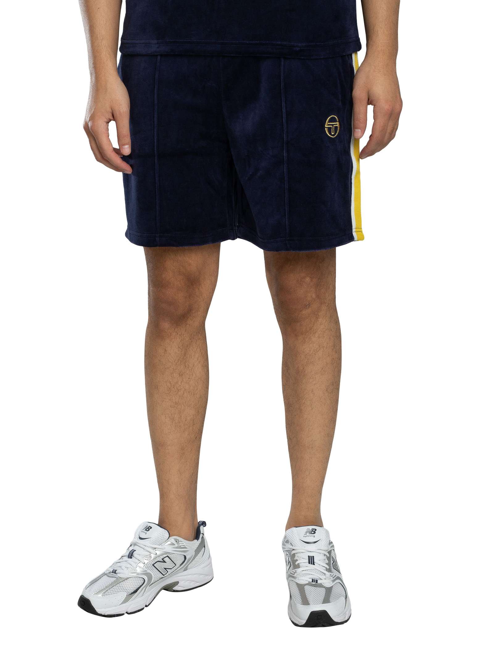 Sergio Tacchini Monte Velour Sweat Shorts, Maritime Blue/Mango Mint - 3XL