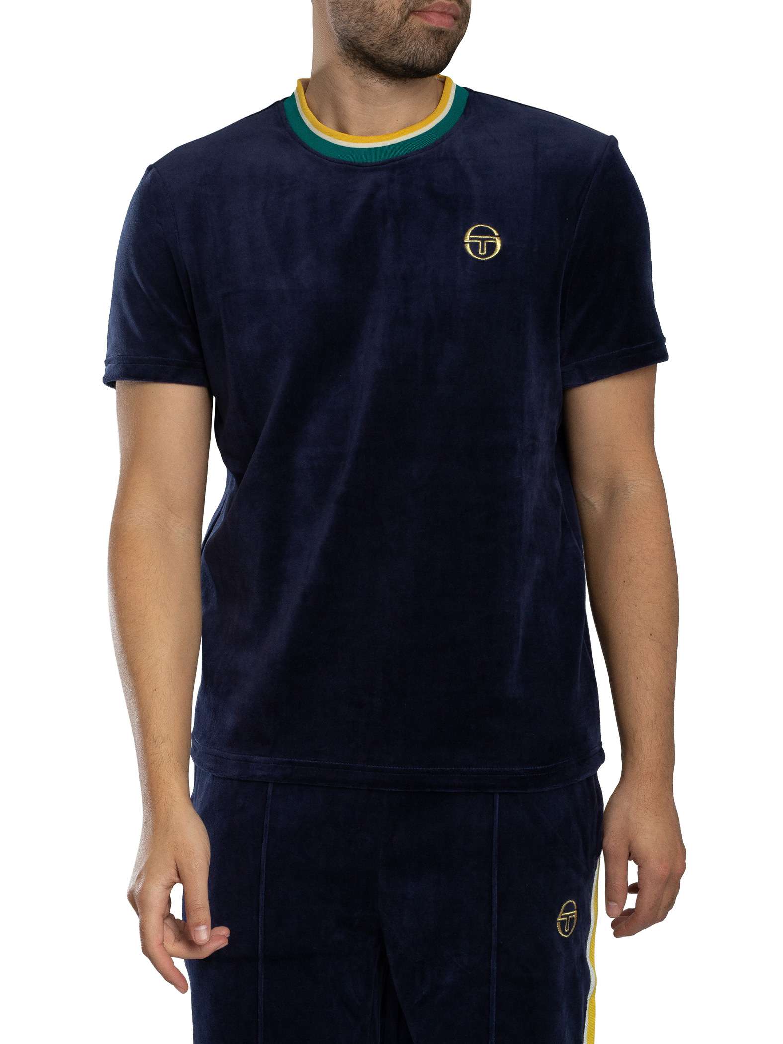 Sergio Tacchini Monte Velour T-Shirt, Maritime Blue - XXL