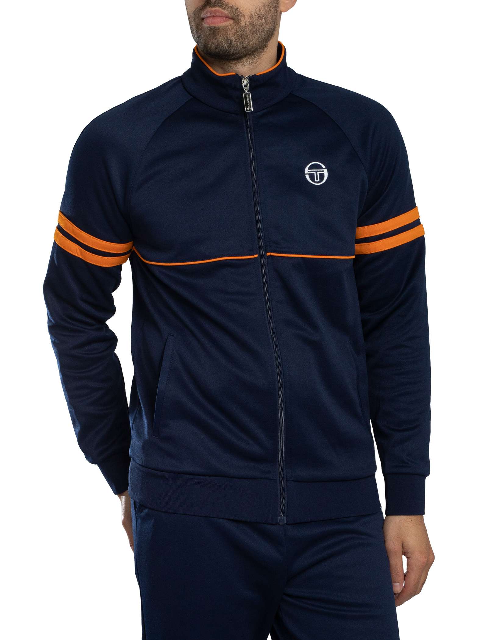 Sergio Tacchini Orion Track Jacket, Maritime Blue/Orange Pepper - XXL