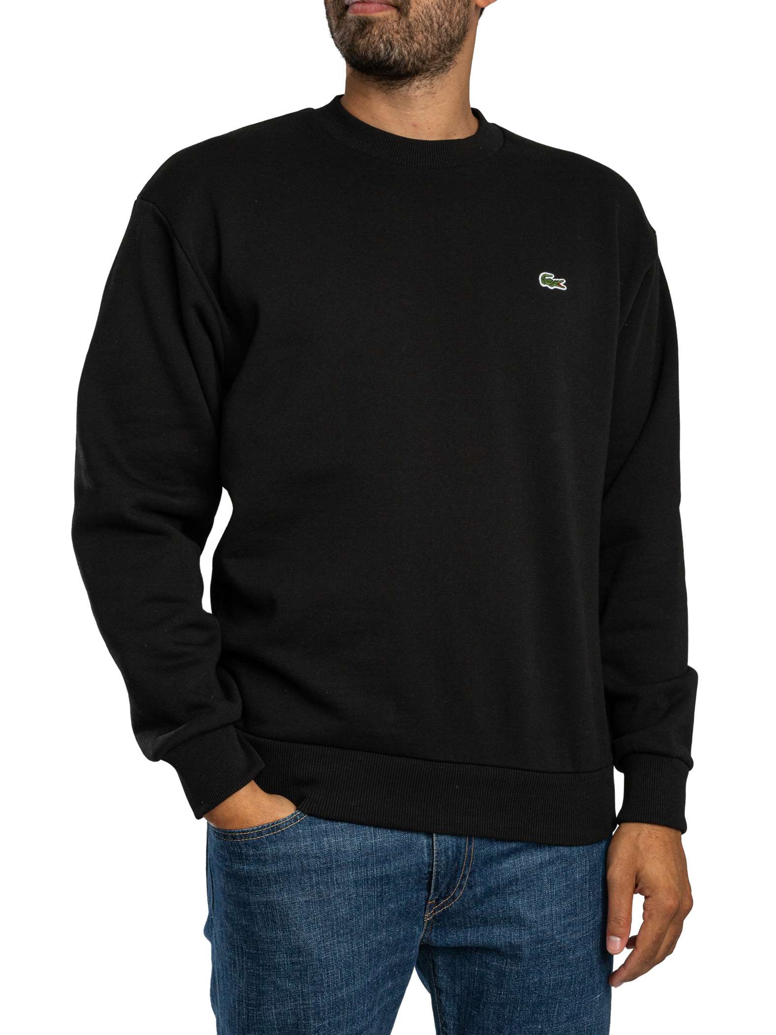 Lacoste Cotton Fleece Sweatshirt, Black - S
