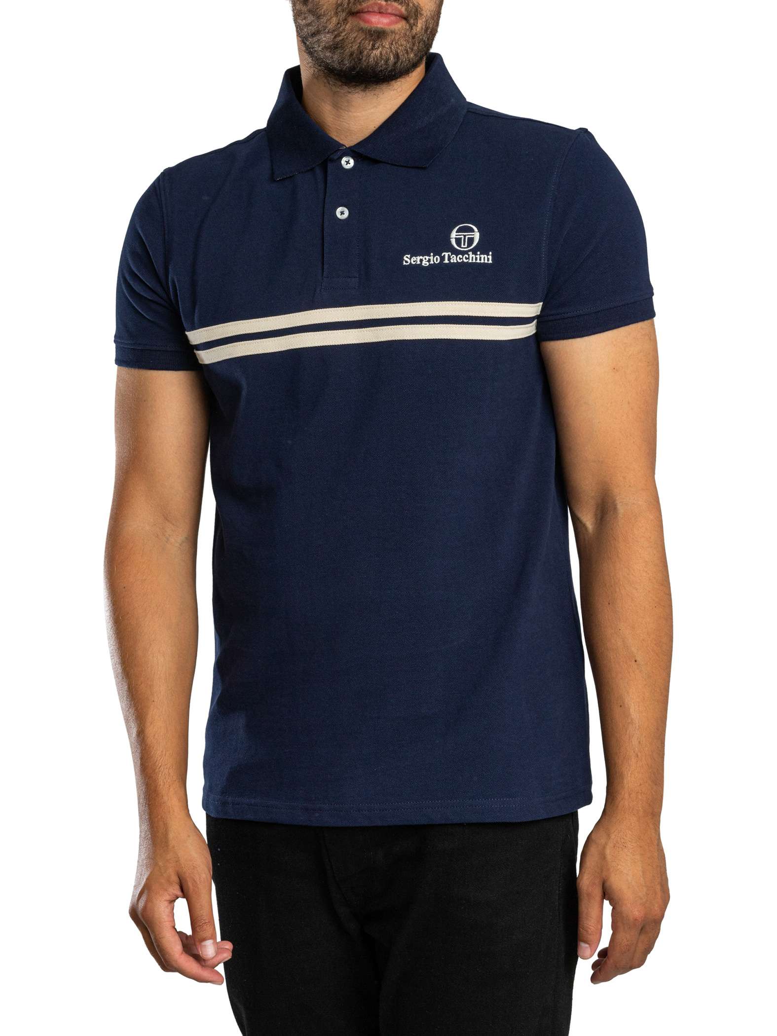 Sergio Tacchini New Supermac Polo Shirt, Maritime Blue/Peyote - XXL